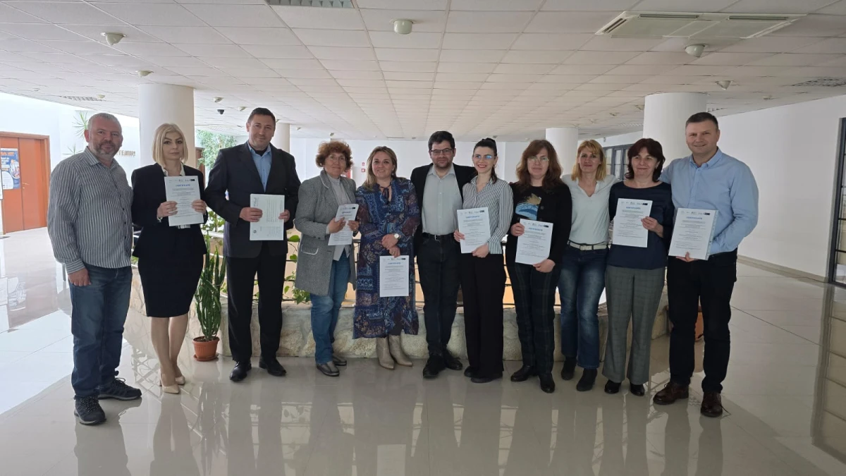 O parte dintre absolvenții români ai programului de formare ELCA în domeniul managementului protecției climei.