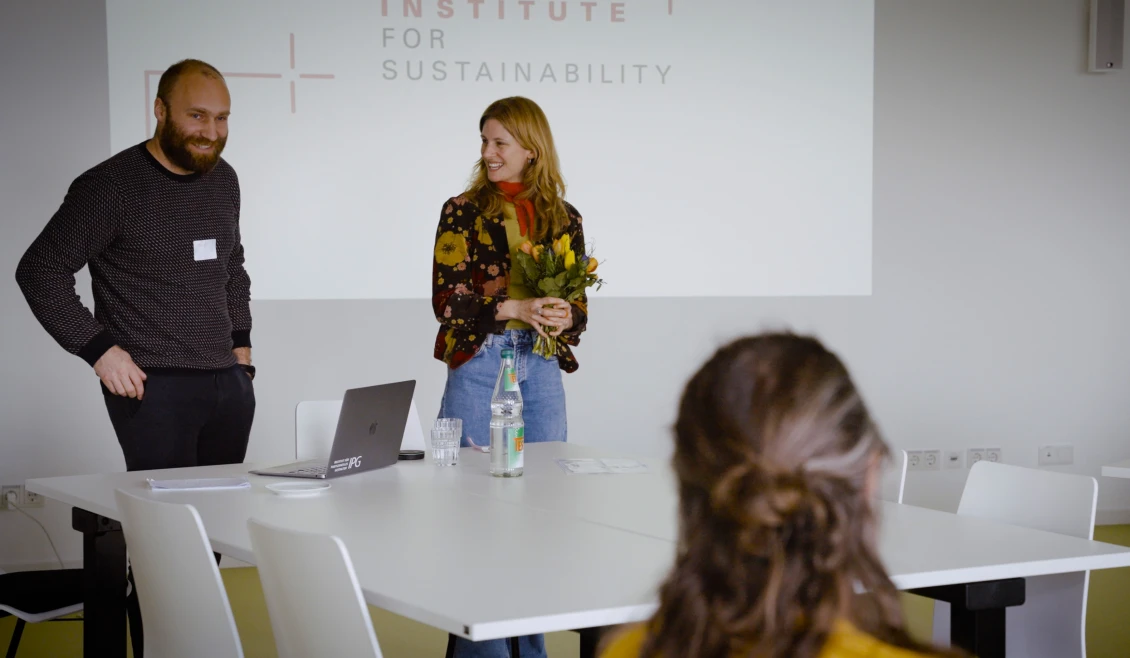 Workshop facilitator Cristoph Schösser with Managing Director Dr Sarah Wedde